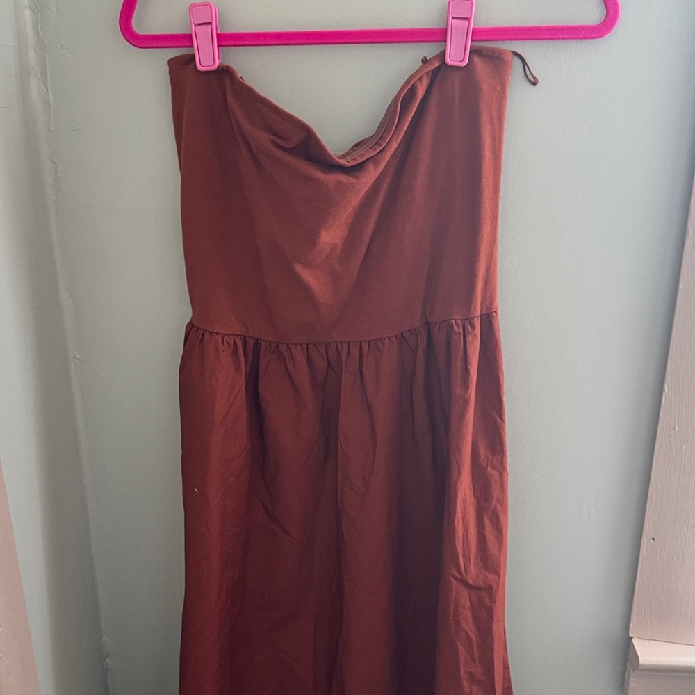 GAP Strapless Dress in Rich Brown